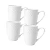 Best Pirce ✔️ Mikasa® Trellis White Set of 4 Mugs 👍 -Hot Sale barware Store 22 3749 5216694 MIkasa Trellis White 4PC Mug Set Silo Front