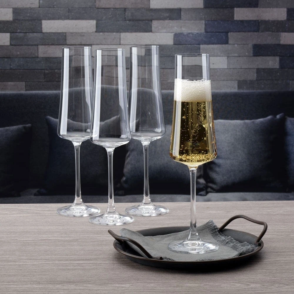 Hot Sale ❤️ Mikasa® Aline Set of 4 Flute Glasses 😀 4 Hot Sale ❤️ Mikasa® Aline Set of 4 Flute Glasses 😀 - Image 2