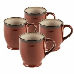 Wholesale ✨ Gourmet Basics® Belmont Set of 4 Red Mugs 🛒
