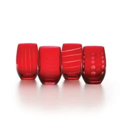 Best deal ✔️ Mikasa® Cheers® Ruby Set of 4 Stemless Wine Glasses 🎁