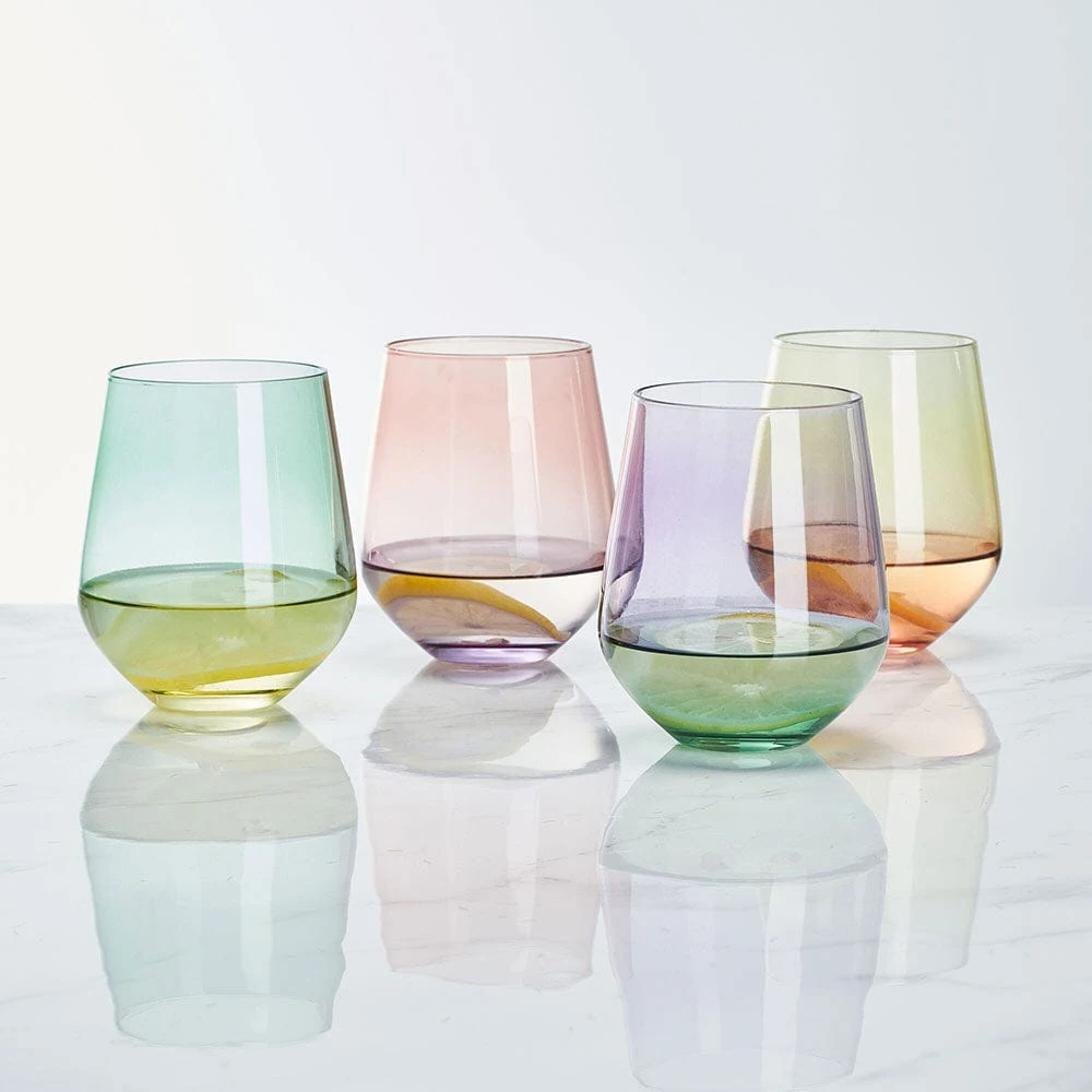 Promo ⭐ Mikasa® Chroma Set of 4 Stemless Wine Glasses 🔥 4 Promo ⭐ Mikasa® Chroma Set of 4 Stemless Wine Glasses 🔥 - Image 2