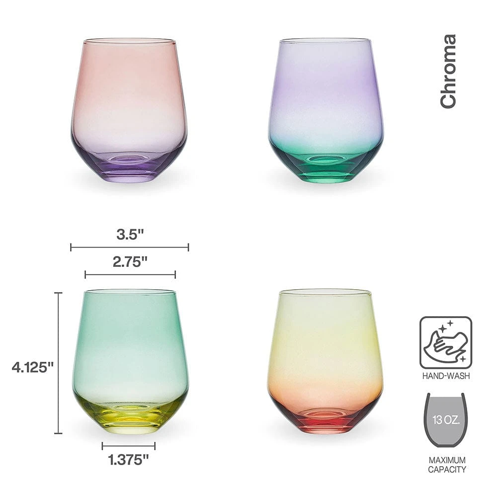 Promo ⭐ Mikasa® Chroma Set of 4 Stemless Wine Glasses 🔥 5 Promo ⭐ Mikasa® Chroma Set of 4 Stemless Wine Glasses 🔥 - Image 3