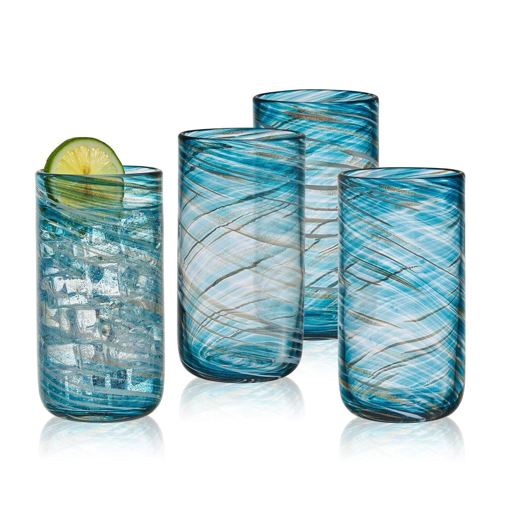 Top 10 👏 Mikasa® Color Swirl Set of 4 Highball Glasses 👏 3 Top 10 👏 Mikasa® Color Swirl Set of 4 Highball Glasses 👏