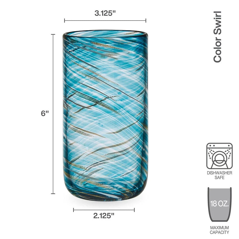 Top 10 👏 Mikasa® Color Swirl Set of 4 Highball Glasses 👏 5 Top 10 👏 Mikasa® Color Swirl Set of 4 Highball Glasses 👏 - Image 3