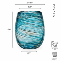 Discount 🔔 Mikasa® Color Swirl Set of 4 Stemless Wine Glasses 🔔 -Hot Sale barware Store color swirl set of 4 stemless wine glasses 5294219 3