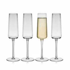 Promo 🎁 Mikasa® Cora Set of 4 Flute Glasses 🥰