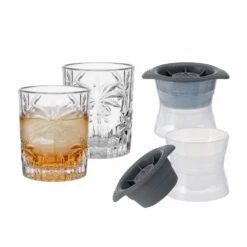 Wholesale ✨ Mikasa® Craft Cocktail Set of 2 Double Old Fashioned Whiskey Glasses with Ice Molds 🥰