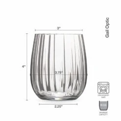 New ❤️ Mikasa® Gail Optic Set of 4 Double Old Fashioned Whiskey Glasses 💯 -Hot Sale barware Store gail optic set of 4 double old fashioned whiskey glasses 5289437 4