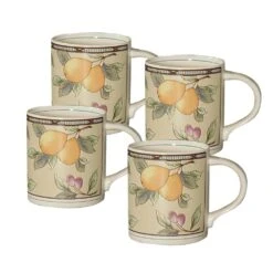 Budget 🥰 Mikasa® Garden Harvest® Mugs, Set of 4 🧨