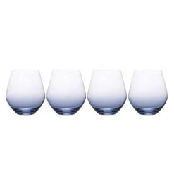 New 🤩 Mikasa® Gianna Ombre Blue Set of 4 Stemless Wine Glasses 🎁