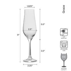 New ⭐ Mikasa® Grace Set of 4 Champagne Flute Glasses 😉 -Hot Sale barware Store grace set of 4 flute glasses 5290406 4