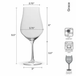 Buy 🌟 Mikasa® Grace Set of 4 Bordeaux Red Wine Glasses ⭐ -Hot Sale barware Store grace set of 4 red wine glasses 5290414 4