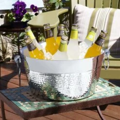 Brand new 🧨 Mikasa® Hammered and Polished Beverage Tub, 12 Quart ⭐ -Hot Sale barware Store hammered and polished beverage tub 5274989 2