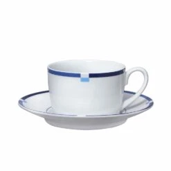 Deals ⌛ Mikasa® Jet Set Blue Set of 4 Tea Cups and Saucers ⭐ -Hot Sale barware Store jet set blue set of 4 tea cups and saucers K85132194 3