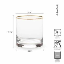 Best reviews of 👍 Mikasa® Julie Gold Set of 4 Double Old Fashioned Whiskey Glasses 🥰 -Hot Sale barware Store julie gold set of 4 double old fashioned whiskey glasses 5289860 4