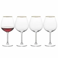 Top 10 🛒 Mikasa® Julie Gold Set of 4 Red Wine Glasses 🛒