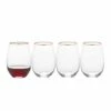 Buy ⌛ Mikasa® Julie Gold Set of 4 Stemless Wine Glasses ⭐ -Hot Sale barware Store julie gold set of 4 stemless wine glasses 5289861 1