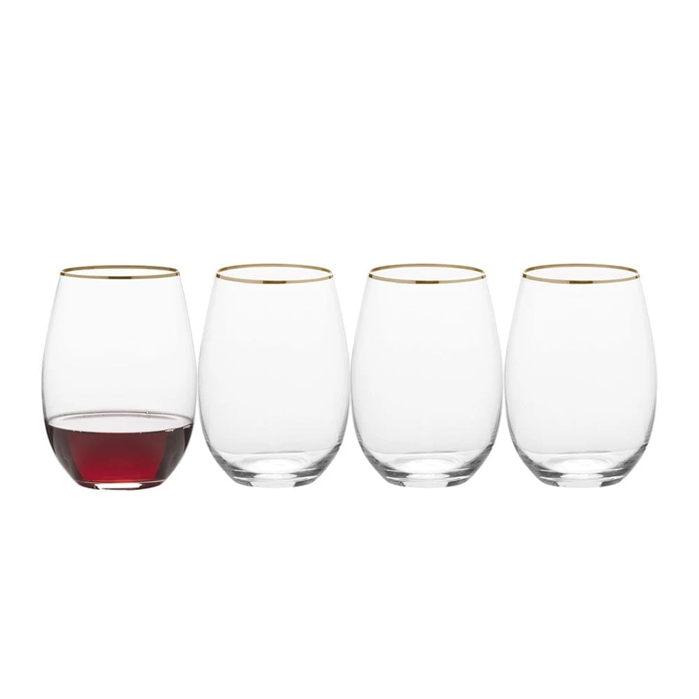 Buy ⌛ Mikasa® Julie Gold Set of 4 Stemless Wine Glasses ⭐ 3 Buy ⌛ Mikasa® Julie Gold Set of 4 Stemless Wine Glasses ⭐