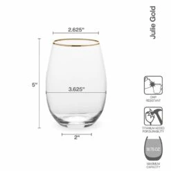 Buy ⌛ Mikasa® Julie Gold Set of 4 Stemless Wine Glasses ⭐ 9 Buy ⌛ Mikasa® Julie Gold Set of 4 Stemless Wine Glasses ⭐ -Hot Sale barware Store julie gold set of 4 stemless wine glasses 5289861 4