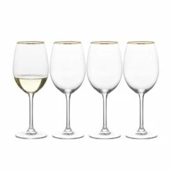 Cheap ❤️ Mikasa® Julie Gold Set of 4 White Wine Glasses 🧨