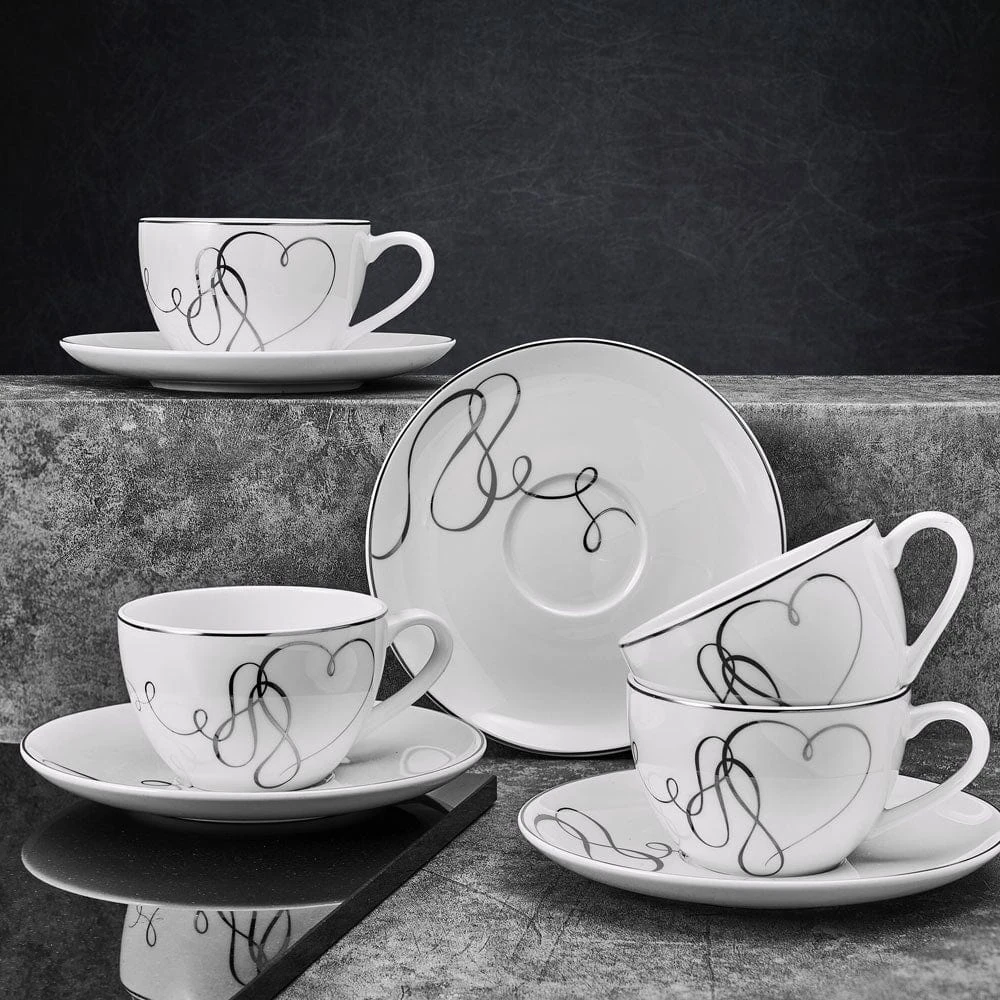 Best deal ✨ Mikasa® Love Story Set of 4 Teacups and Saucers ⌛ 5 Best deal ✨ Mikasa® Love Story Set of 4 Teacups and Saucers ⌛ - Image 3