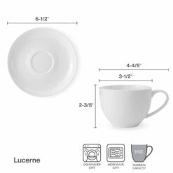 New 😉 Mikasa® Lucerne White Tea Cup and Saucer ⌛ 11 New 😉 Mikasa® Lucerne White Tea Cup and Saucer ⌛ -Hot Sale barware Store lucerne white tea cup and saucer 5292752 5