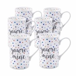 Best Sale 😉 Mikasa® Set of 6 Confetti Youre Mine Mugs ⭐