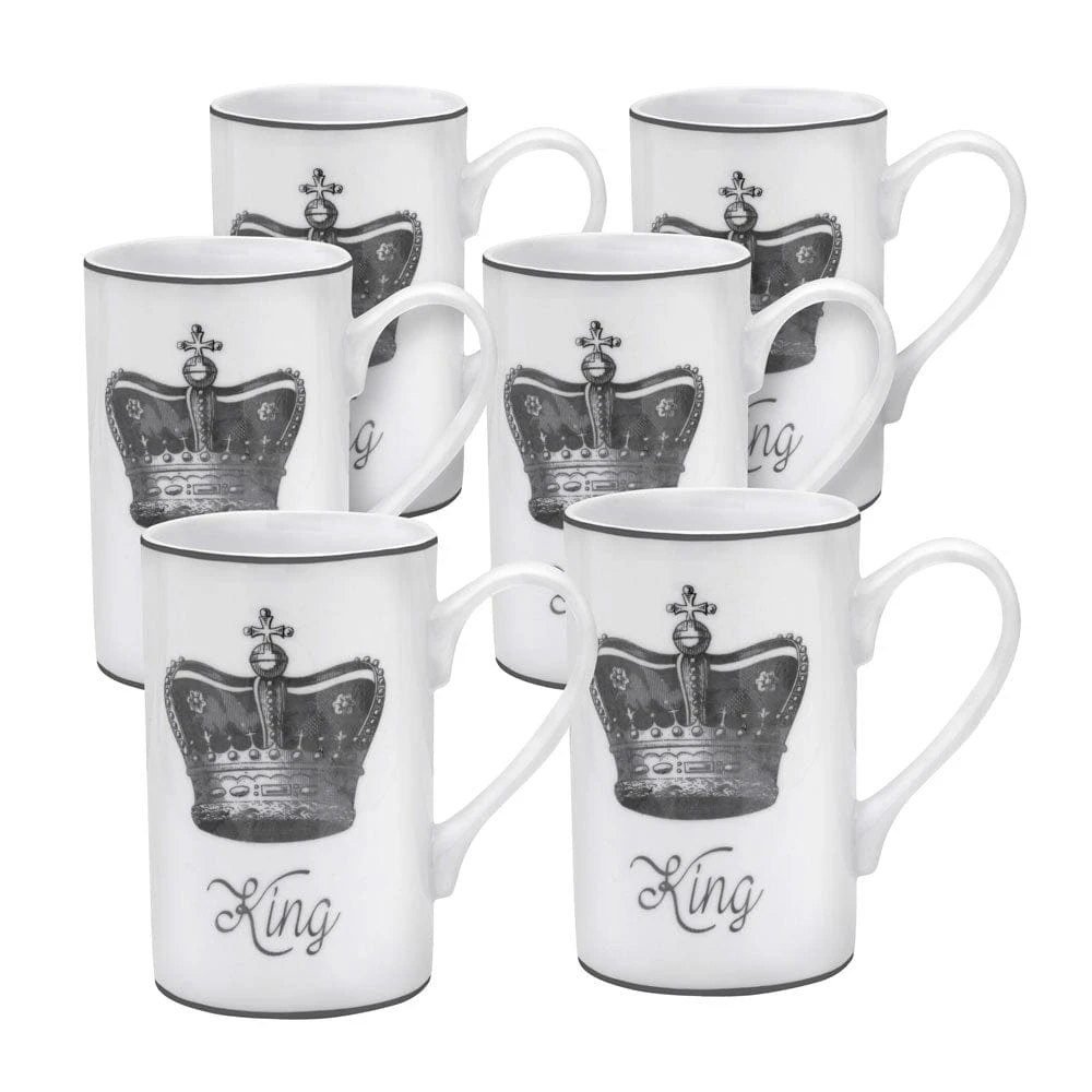 Hot Sale ❤️ Mikasa® Set of 6 King Crown Mugs ⌛ 3 Hot Sale ❤️ Mikasa® Set of 6 King Crown Mugs ⌛