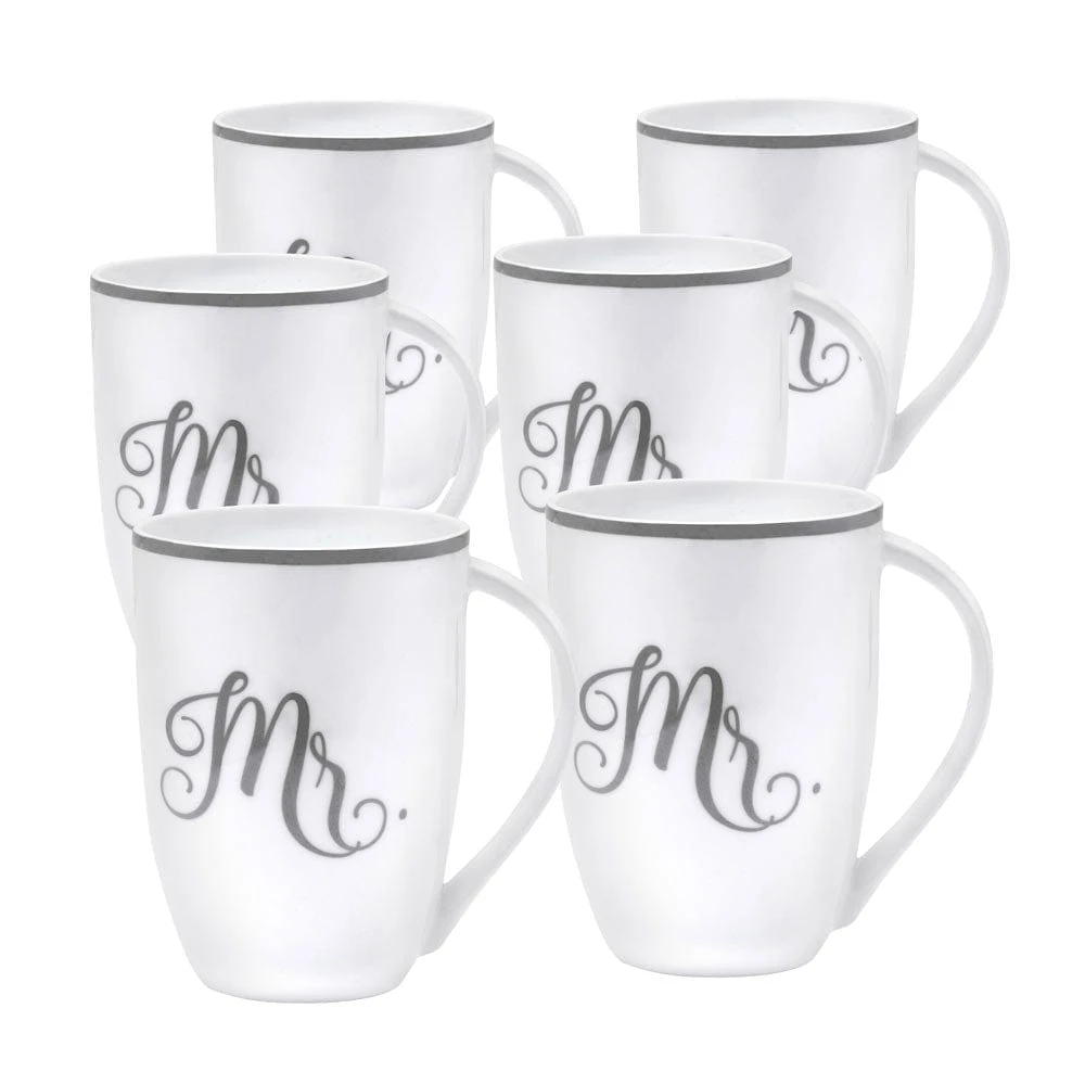 Outlet ❤️ Mikasa® Set of 6 Mr Platinum Mugs ⭐ 3 Outlet ❤️ Mikasa® Set of 6 Mr Platinum Mugs ⭐