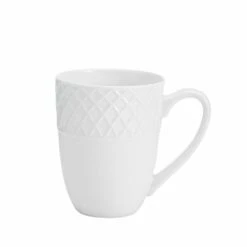 Best Pirce ✔️ Mikasa® Trellis White Set of 4 Mugs 👍 -Hot Sale barware Store trellis white set of 4 mugs K45216694 2