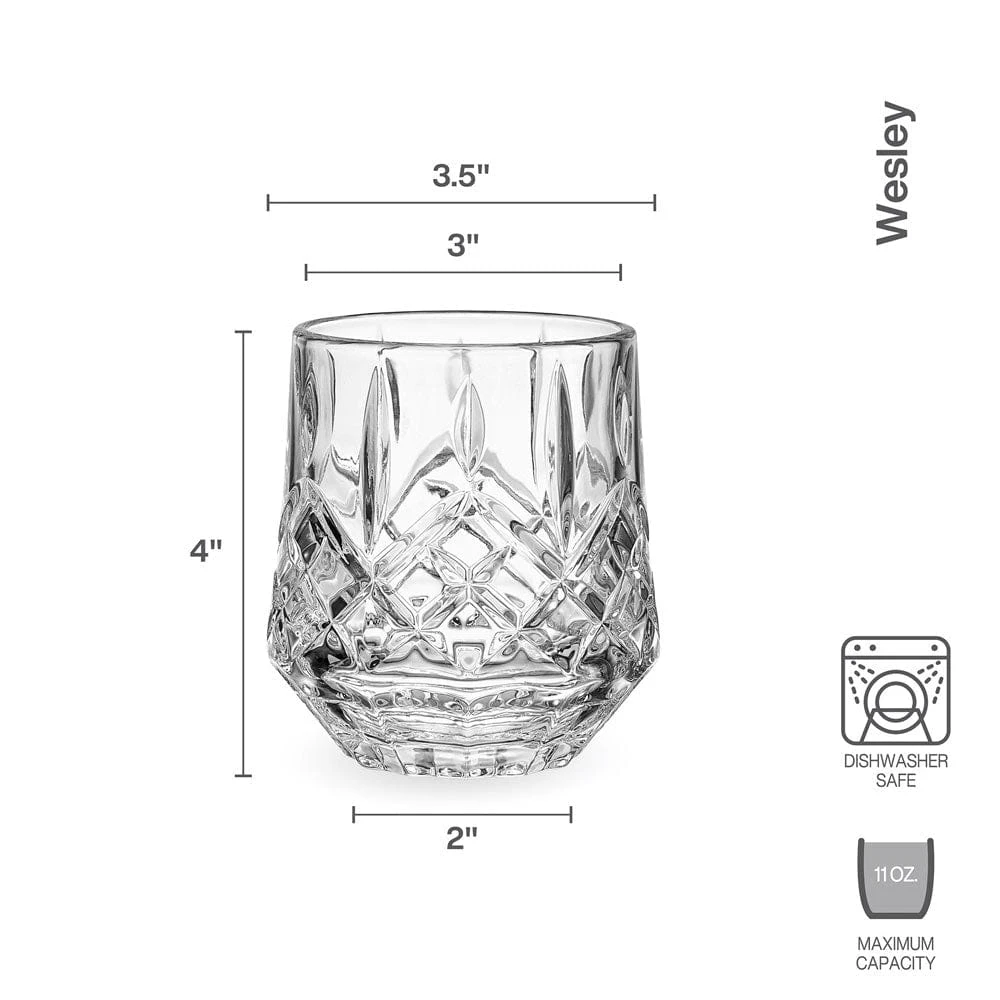 Cheap 🥰 Mikasa® Wesley Set of 4 Double Old Fashioned Whiskey Glasses 🥰 6 Cheap 🥰 Mikasa® Wesley Set of 4 Double Old Fashioned Whiskey Glasses 🥰 - Image 4