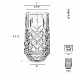 Discount 🎁 Mikasa® Wesley Set of 4 Highball Glasses 💯 -Hot Sale barware Store wesley set of 4 highball glasses 5294199 4