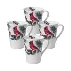 Hot Sale ⌛ Mikasa® Winter Cardinal Set of 4 Mugs 🧨
